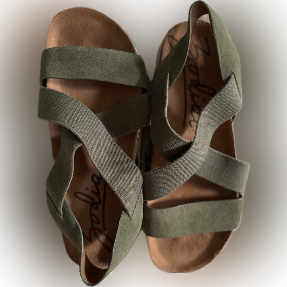 Zodiac Khaki Crisscross Sandals